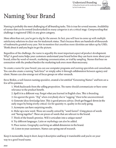Understanding Branding