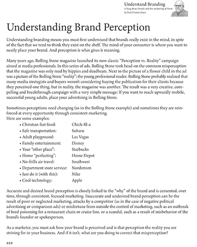 Understanding Branding